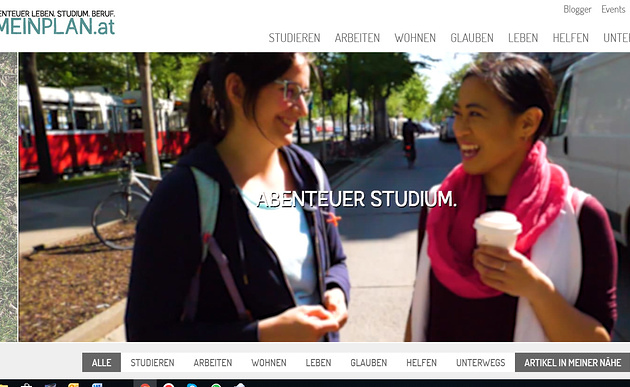 Online-Portal für Junge Menschen ab 19 / meinplan.at / Screenshot