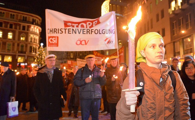 Fackelzug gegen Christenverfolgung in Wien / kathbild.at/Rupprecht
