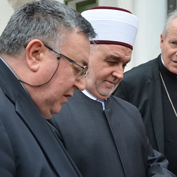 Kardinal Vinko Puljic, Großmufti Husein Kavazovic und Kardinal Christoph Schönborn