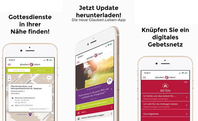 Die neue 'Glauben.Leben'-App / Kathpress