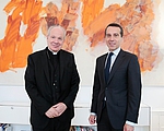 Am 16. Juni 2016 empfing Bundeskanzler Christian Kern (r.) Kardinal Christoph Sch