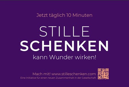 Friedensaktion 'Täglich 10 Minuten Stille schenken'