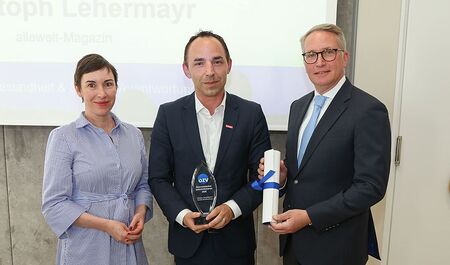 NR-Abgeordnete Henrike Brandstötter, allewelt-Chefredakteur Christoph Lehermayr und ÖZV-Vizepräsident Philipp Ita (v.l.)