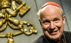 Kardinal Christoph Schönborn, Erzbischof von Wien, bei der Vorstellung des nachsynodalen Schreibens von Papst Franziskus zu Ehe und Familie 'Amoris laetitia', 'Freude der Liebe', am 8. April 2016 im Vatikan.