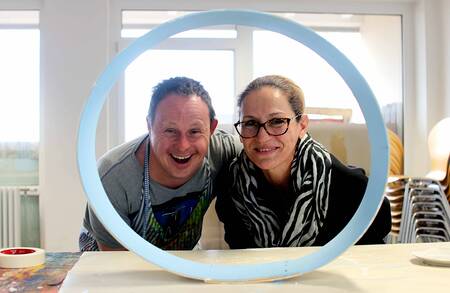 Andreas Kimberger und Marion Kilianowitsch von der Kunst-Gruppe 'St. Pius'