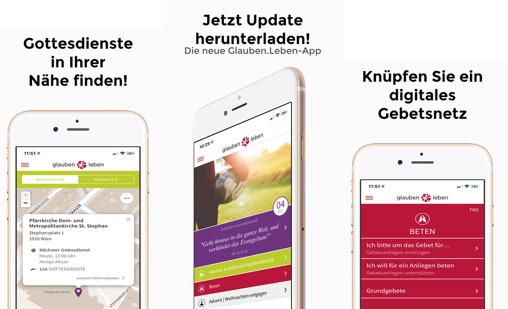 Die neue 'Glauben.Leben'-App / Kathpress Ostergottesdienste: Websites und App bieten Überblick