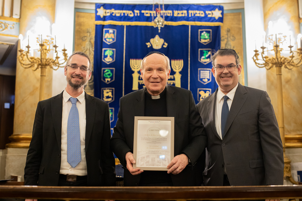 Kardinal Christoph Schönborn und IKG-Präsident Oskar Deutsch / IKG / Ouriel Morgensztern Wien: Israelitische Kultusgemeinde ehrt Schönborn für Dialog-Einsatz