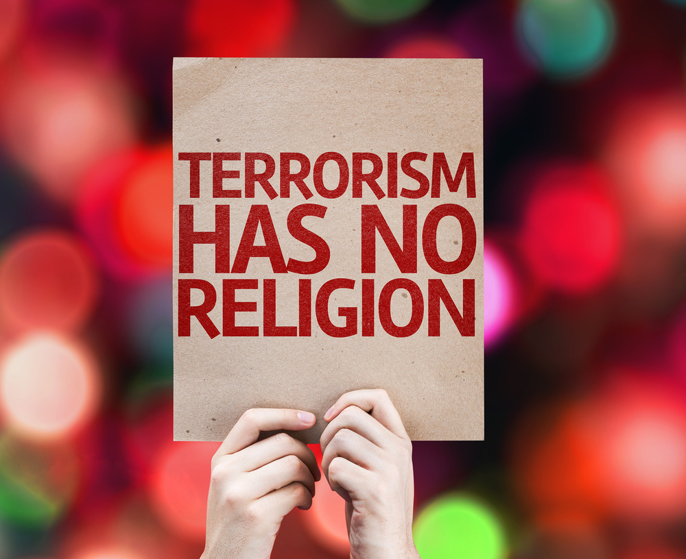 Terrorism Has No Religion card with colorful background / ©gustavofrazao - stock.adobe.com, gustavofrazao - stock.adobe.com