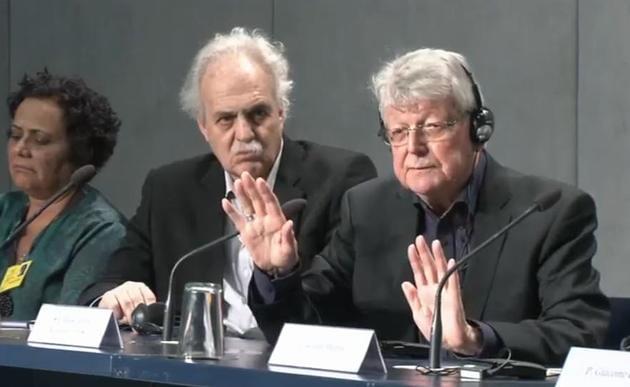 Bischof Kräutler beim Pressebriefing der Amazonien-Synode / Vatican News / Screenshot