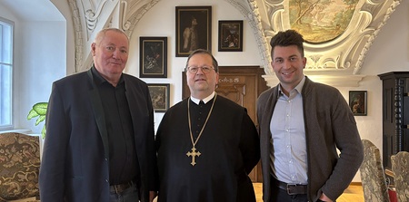 Wirtschaftsdirektor Hackl, Abt Thomas Renner, Betriebsleiter Stadler Hackl