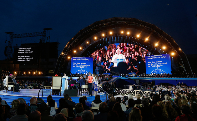 Papst Franziskus beim Weltfamilientreffen / Copyright 2018, KNA (www.kna.de). Alle Rechte vorbehalten, Paul Haring Papst Franziskus beim Weltfamilientreffen im Croke Park Stadium in Dublin am 25. August 2018.