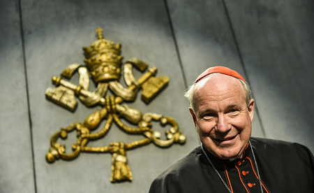 Kardinal Christoph Schönborn, Erzbischof von Wien, bei der Vorstellung des nachsynodalen Schreibens von Papst Franziskus zu Ehe und Familie 'Amoris laetitia', 'Freude der Liebe', am 8. April 2016 im Vatikan.