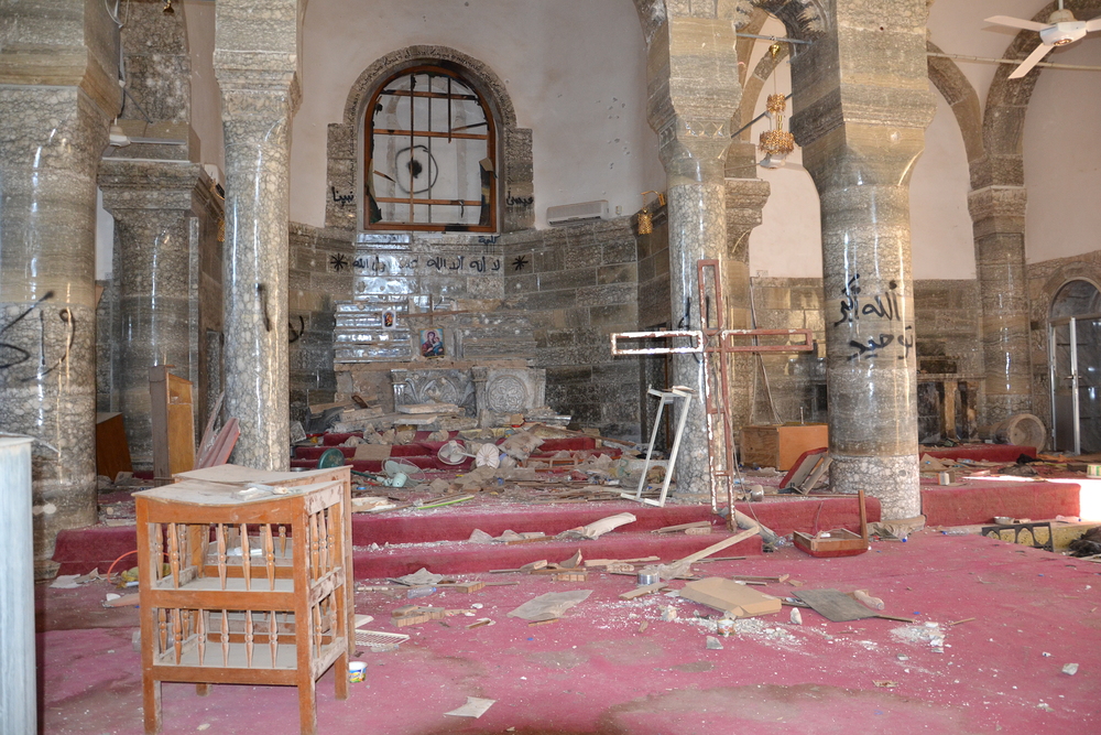 Zerstörte Kirche im Irak / Kathpress / Georg Pulling