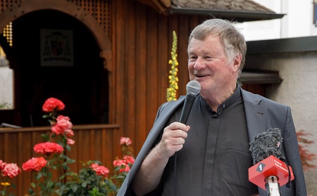 Bischof Manfred Scheuer bei seinen Gru?- und Dankesworten an die Medienschaffenden