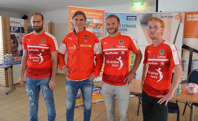Nationalteam-Spieler Saleh, Prilasnig, Bayer, Frank / homelessworldcup.at