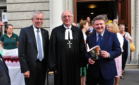 Wien, 29.6.2019: A. Van der Bellen, M. Bünker, M. Ludwig